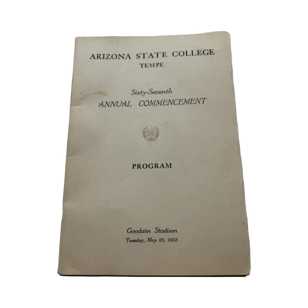 Vintage 1953 Arizona State College Tempe 67th Annual Commencement Program ASU
